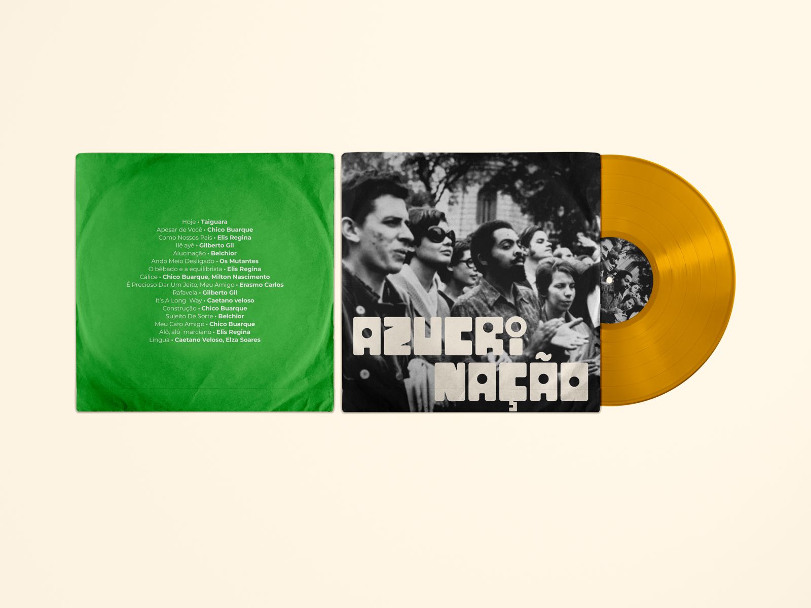 Azucrinação vinyl cover and gold record.